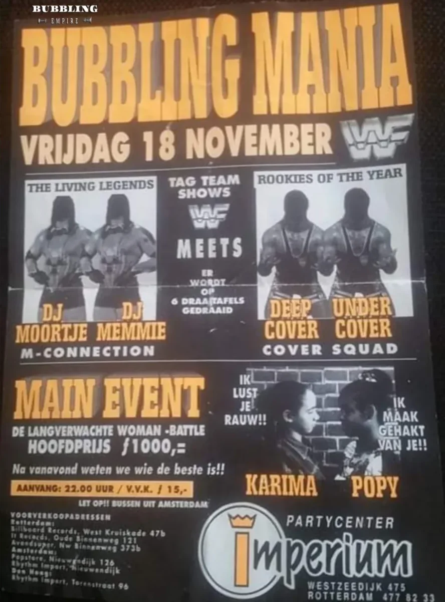 Flyer Bubbling Mania with DJ Moortje and DJ Memmie at Partycenter Imperium, Rotterdam